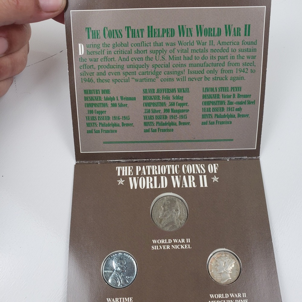 The Patriotic Coins of World War II Set Silver Mercury Dime Steel Penny Nickel